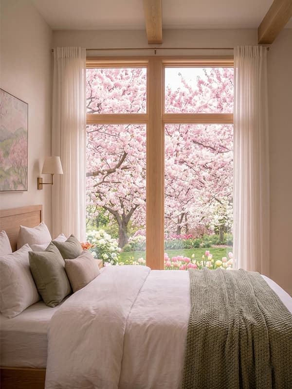爽やかな春の寝室