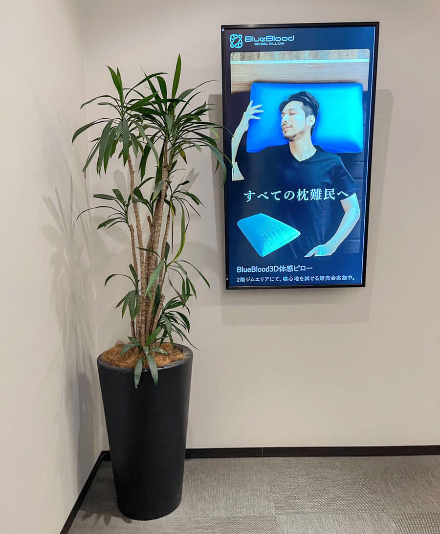 ブルーブラッド枕お試し体験会デジタルサイネージ