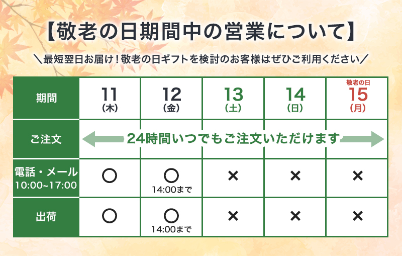 出荷カレンダー