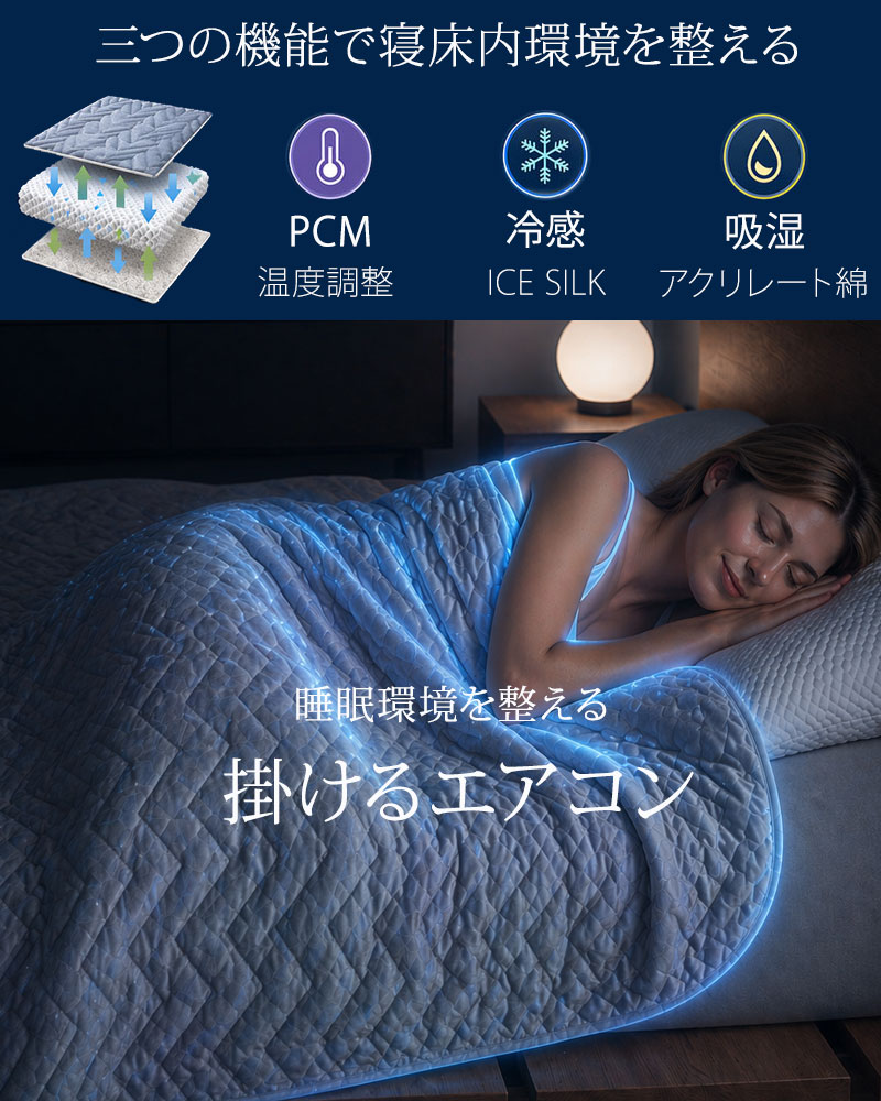 3素材の組み合わせで寝具の快適温度を整える