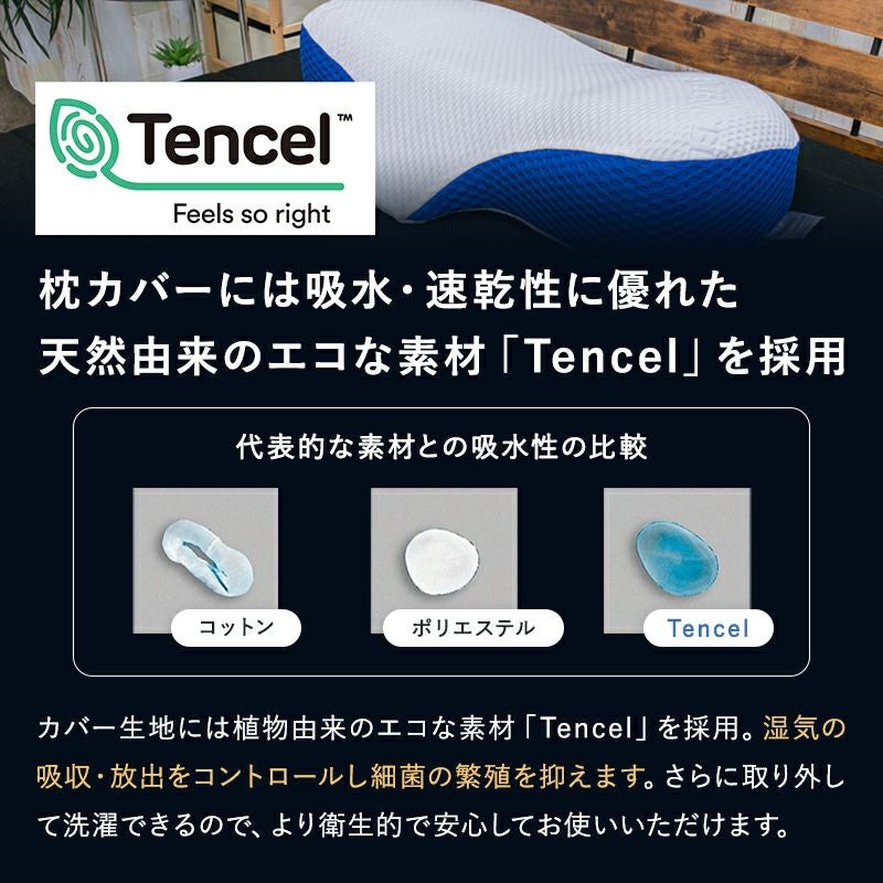 強い波動のパラワンサンド砂枕　(藍色) 芯で首を支えるストレートネック対応枕 ［ブルーブラッド Trinity