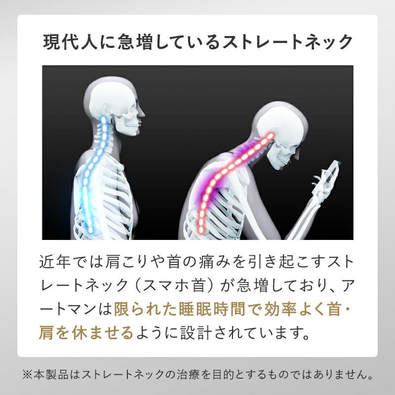横向き寝でも肩がラクな頚椎安定枕 ［ブルーブラッド Atman
