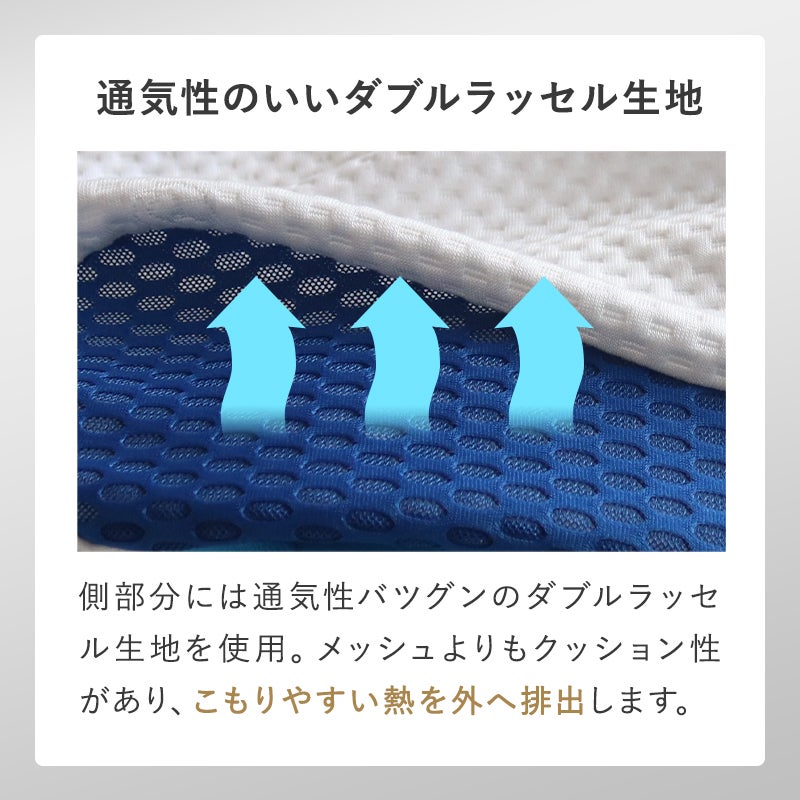 通気性の良いダブルラッセル生地