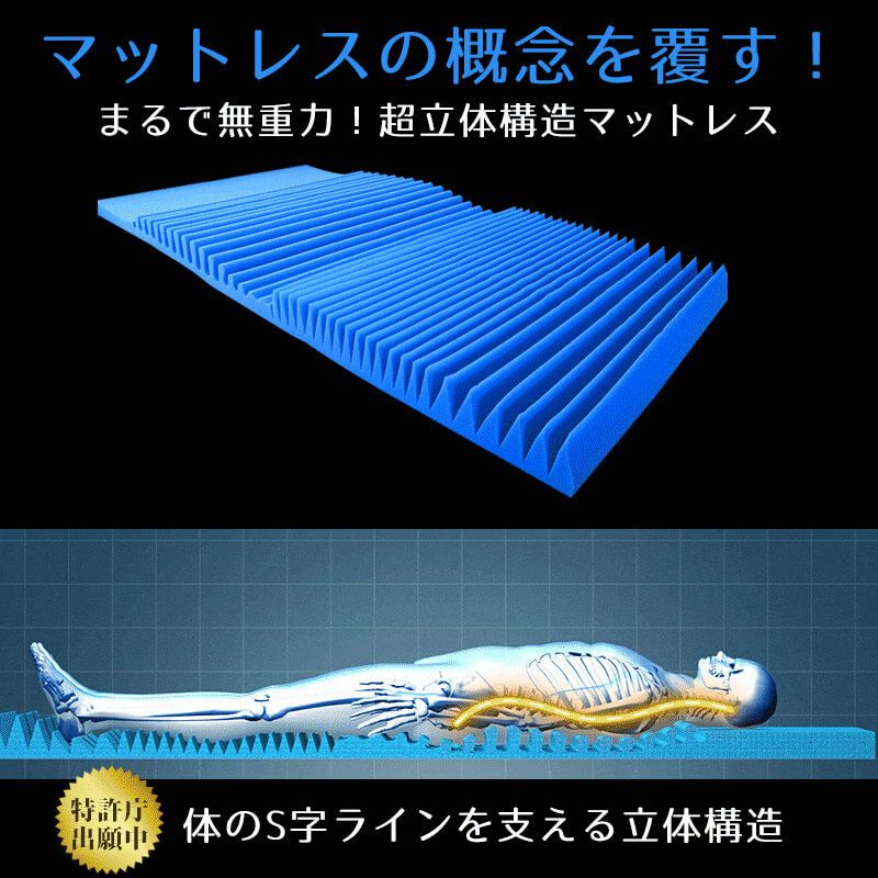マットレス ダブル 腰痛 高反発 アテラ  BlueBlood超立体3D高反発マットレスAtela 楽天市場】マットレス BlueBlood超立体3D高反発マットレスAtela