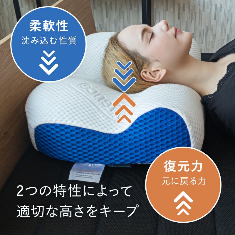 芯で首を支えるストレッチネックピロー ブルーブラッド Tantra