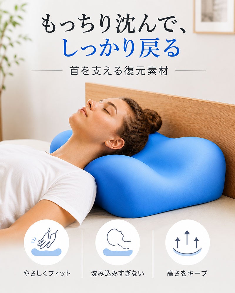 芯で首を支えるストレッチネックピロー ブルーブラッド Tantra