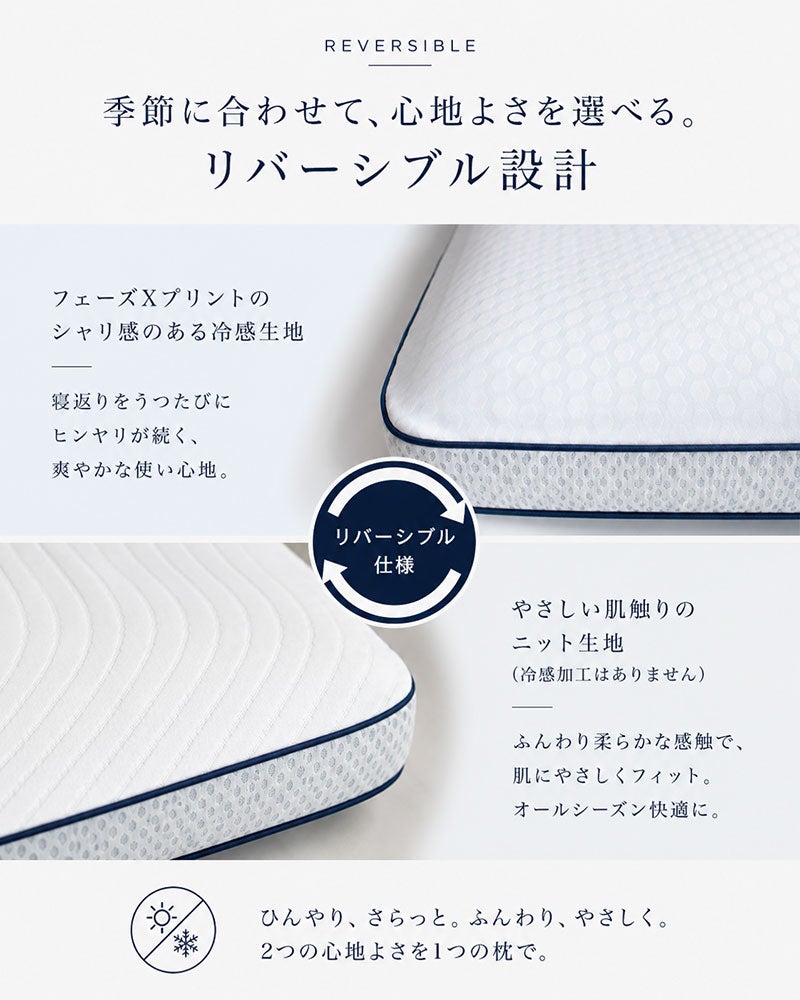 温度調整機能付き冷感まくらチルリズム