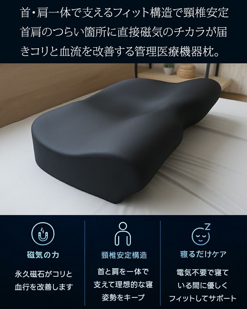 そのつらい肩こりに寝ながら磁気のチカラで血流改善 ［GKL - Magnetic