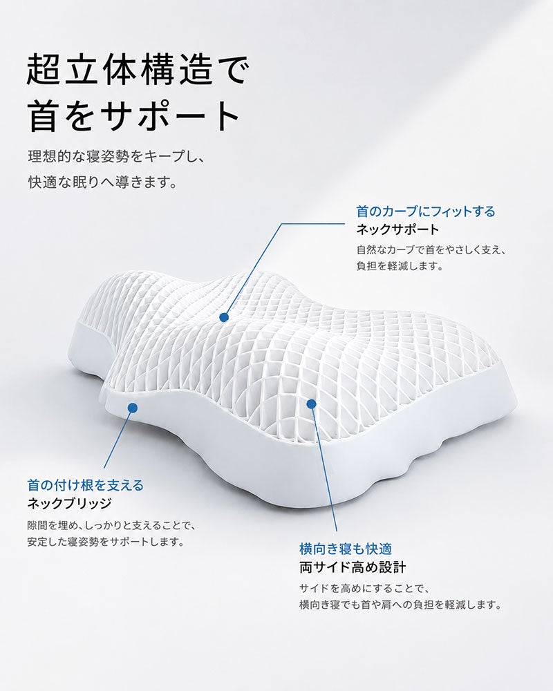 超立体構造で首をサポート