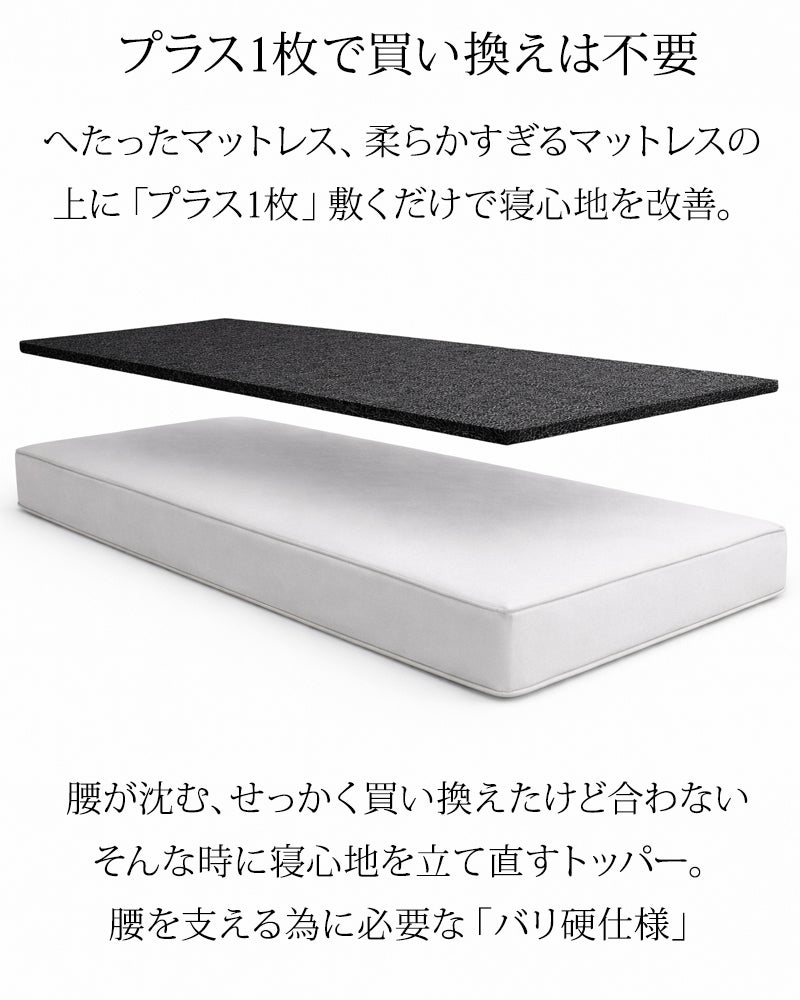 今お使いの寝具に重ねるだけで寝心地を改善