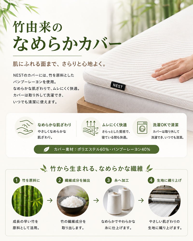 カバーは取り外してお洗濯可能
