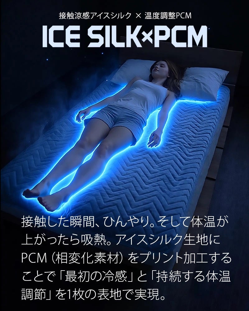 接触涼感アイスシルク、温度調整PCM