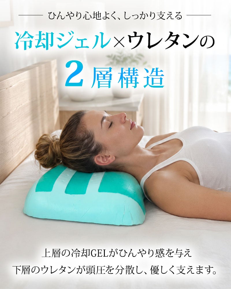 冷却ジェル×ウレタンの二層構造
